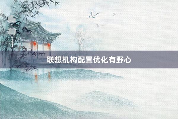 联想机构配置优化有野心
